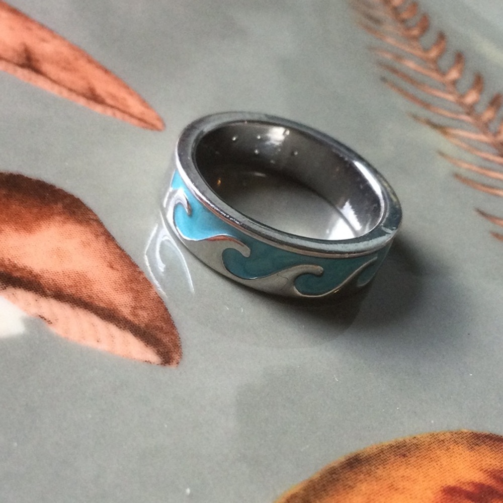 NEW Free People Beach Stainless/Enamel Ring